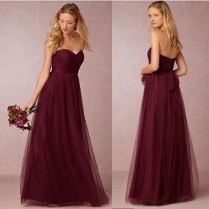 BHLDN Red Strapless Sweetheart Gown Wedding